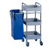 Metal Service Cart, 3 Shelves and 1 Bag